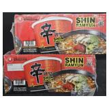 2- Shin Ramen noodles 12 bowls per pack