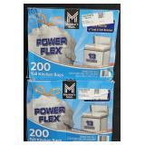 2- Power Flex 13 gallon trash bags 200 count each