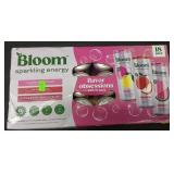Bloom sparkling water variety 18pk 12 oz cans