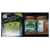 21 ct pistachio snack packs. 2 Whole cashews 32