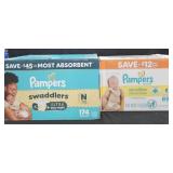 Pampers Swaddlers Newborn diapers 174 count.