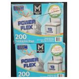 2- Power Flex 13 gallon trash bags 200 count each