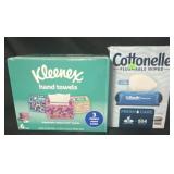 Kleenex Hand Towels 6 boxes, Cottonelle Flushable