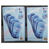 2- Secret Outlast deodorant 4 pack 2.6oz sticks