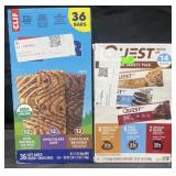 36-1.27oz Clif bars & 14-2.12oz Quest bars
