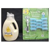 Venus 5 blade razors 11 count. Johnsons baby wash