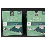 XL premium washcloths 12in X 8in. 240 moist wipes