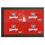 4 - $15 ($60 TOTAL) WENDYï¿½S GIFT CARDS