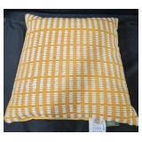 Town and Country decorative pillow. Orange/white
