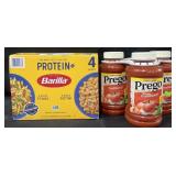 4-14.5 oz Barilla pasta & 3-45oz Prego