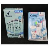 Degree women's deodorant 5 pack. Secret deodorant