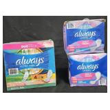 Always ultra thin size 2 pads 74 count. 2- Always