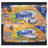 2- Super Premium Paper Towels 15 rolls each