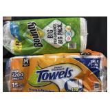 15 mega rolls paper towels. 12 bounty paper