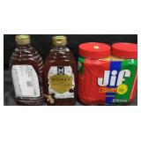 2 wildflower honey bottles 48oz. 2 48oz jars jif