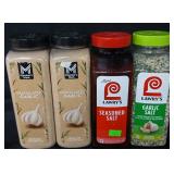 2 garlic 40 oz. Lawrys seasoned salt 40oz. Lawry