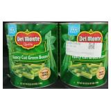 2 191oz cans Del monte fancy cut green beans