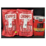 24-1.5oz chomps beef sticks & 20-.92oz Jack Links