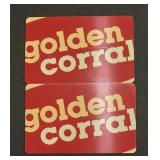 2 - $25 ($50 TOTAL) GOLDEN CORRAL GIFT CARDS