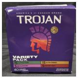40 pack of lubricated latex condoms trojan