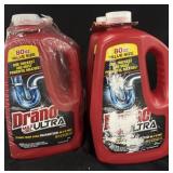 2 twin pack of 80 oz drano max gel ultra clears