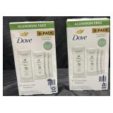 2-4 pack of dove deodorant cucumber & green tea