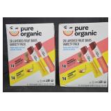 2- Pure Organic fruit bars 28 count each box