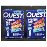 2- Quest Protein bars 14 count each