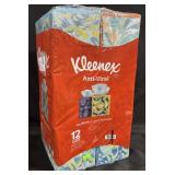 12 cube boxes of anti-viral Kleenexes