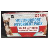 120 absorbent dog pads.