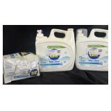Two 1.62 gallons of laundry detergent. 250 dryer