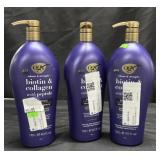 3 bottles of 40FL oz of biotin & collagen shampoo