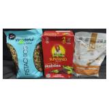 1 pistachios 24oz bag. Sunmaid raisins 3.75 box.