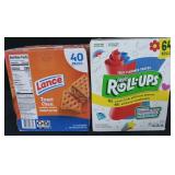 Lance peanut butter crackers 40ct box. Fruit roll