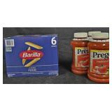 Barilla penne pasta 6 boxes. 3- Prego traditional