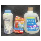 Downy Light 2.4lb, Bounce 400 Sheets, Ecos 210 fl