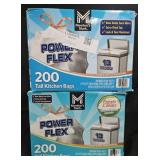 2- Power Flex 13 gallon trash bags 20p count each