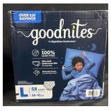 58 count of large diapers 68-95lbs.