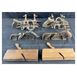 6 antique wood planes