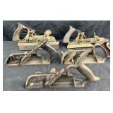 5 antique Stanley wood planes