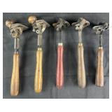 5 vintage woodworking scrapers, vintage Stanley