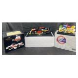 3 NASCAR collectibles, die-cast cars and action