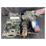 Makita belt sander, Ryobi angle grinder, Metabo