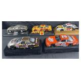 5 Die-cast NASCAR cars, 8.5' long