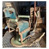 Antique Koken barbers chair, needs repairs, 27' x