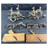6 antique wood planes