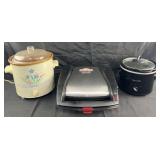 Johnsonville sausage grill & 2 Crock-Pots