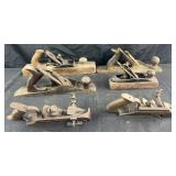 6 antique wood planes, Stanley & Bailey