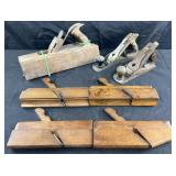 8 antique wood planes