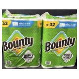 2- Bounty paper towels 12 rolls per pack